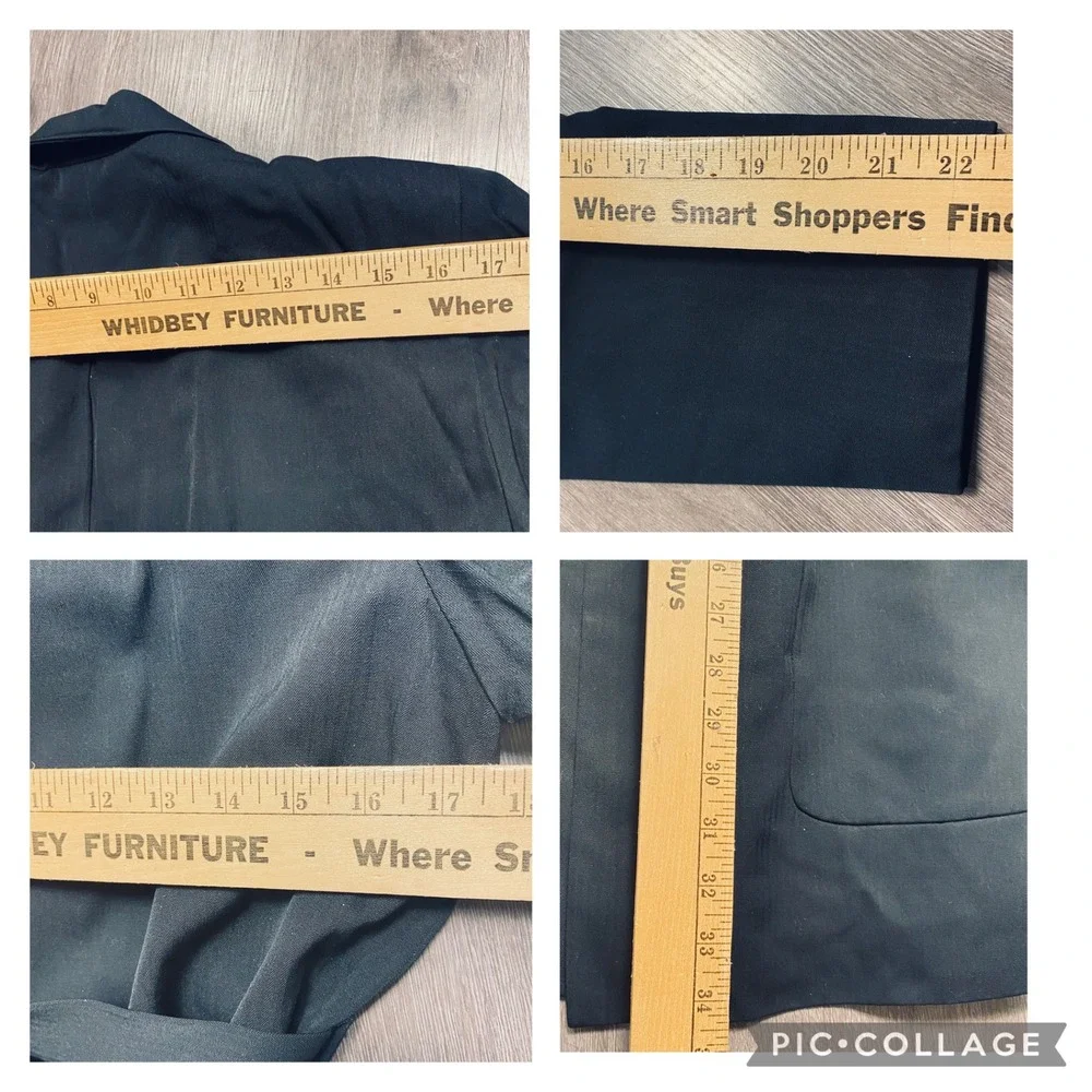 Christian‎ Dior Separates Vintage Black Wool Herringbone Belted Blazer Jacket 10